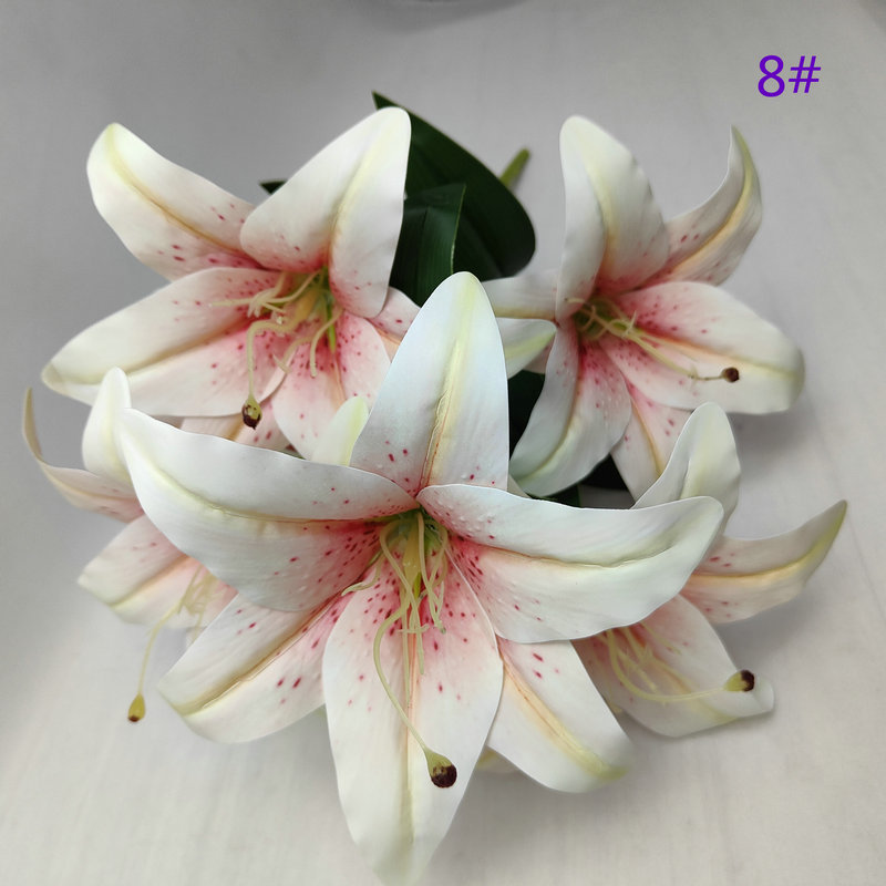 3D, 7 ramos de flores de lirio; decoración para pasillo de boda; pared floral; decoración de interiores; flores artificiales para fotografía; decoración de la habitación nupcial