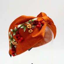 手绣树莓红果发箍法式复古刺绣宽带田园风非遗文创民族文化礼品