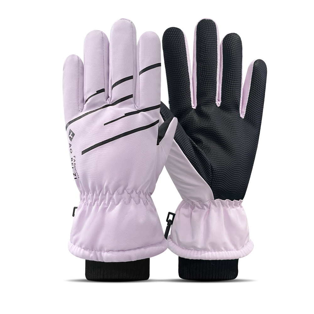 Guantes de esquí para hombres y mujeres en invierno, resistentes al viento y al frío, guantes cálidos con forro polar y engrosados, guantes antideslizantes con pantalla táctil para ciclismo al aire libre