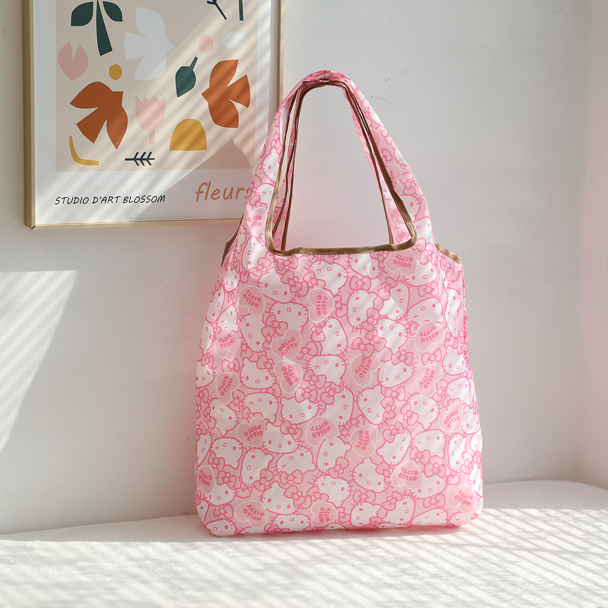 Dibujos animados lindo coolomi gran capacidad bolsa de protección del medio ambiente portátil plegable supermercado bolsa de compras bolsa de tela ligera bolsa de hombro