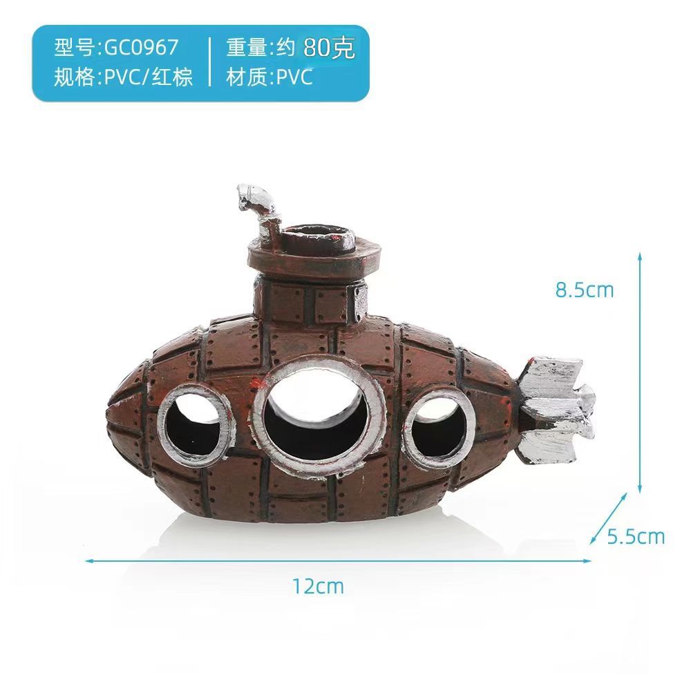 Escenografía de pecera estilo explosivo submarino acuario decoración de PVC para evitar agujeros decoración nueva fábrica de tanques de cría de peces y camarones