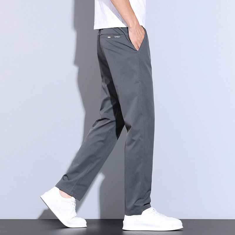 Весна лето эластичные мужские брюки, 2025 год, slim fit, loose straight fit