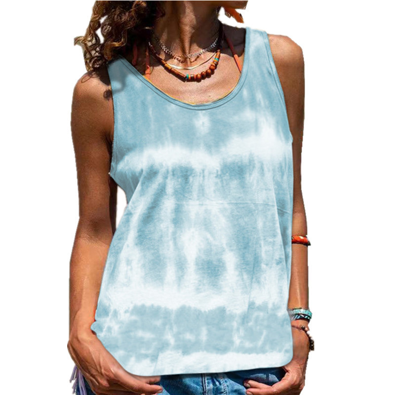 Women's T-shirt Sleeveless Tank Tops Printing Fashion Tie Dye display picture 6