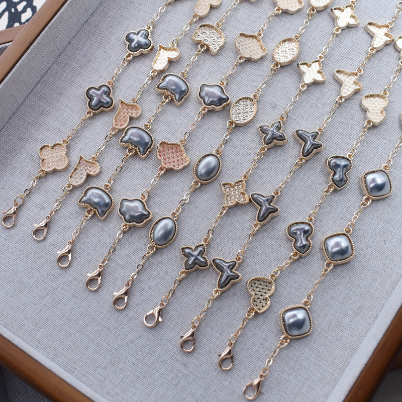 Song Dynasty-Style Handmade DIY Alloy Bracelet with Gourd, Shell, Cat Head, Square and Oval Base, and Lid Accessories
