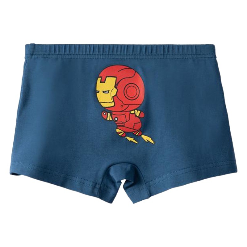 Boys' Pure Cotton Boxer Briefs with Superhero Cartoon Print, Class a Children's Four-Corner Shorts, Wholesale from Manufacturer