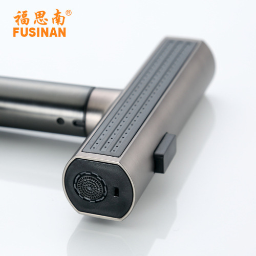 New product 304 stainless steel water-plated gun gray rain shower face basin pull-out faucet bathroom cabinet washbasin hot and cold faucet