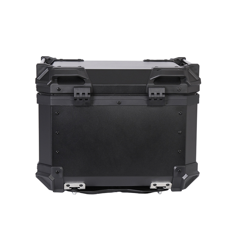 All Black Black Warrior Motorcycle Trunk Waterproof Quick Release Aluminum Alloy Tail Box 45L/55L/65L Storage Box
