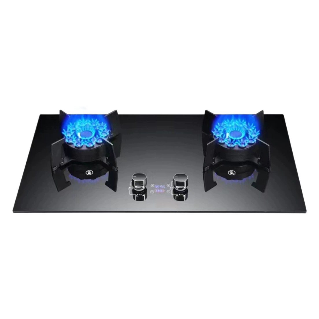 Стеклянная панель синхронизации Сенсорная панель газовая плита 10 полостей ожесточенный огонь флип волшебное блюдо плита Встроенная газовая плита оптом