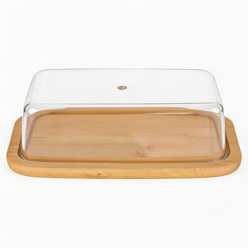 Caja de mantequilla, caja de pastel, artículos de cocina transfronterizos, caja de mantequilla cubierta, plato de mantequilla cubierto, caja de acrílico de vidrio