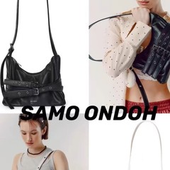 原版高品质韩星同款小众samoondoh潮酷机车包SAMO ONDOH绑带休闲