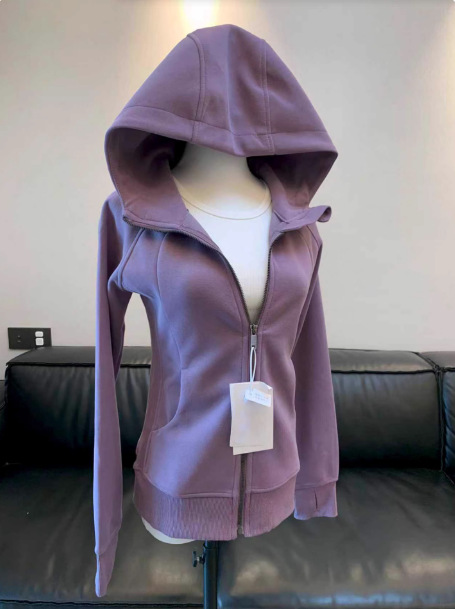 Slim-Fit Sweatshirt Jacket for Women 2026 Spring New Sports Wear Hooded Cardigan Yoga Top Women's Slimming Clothing