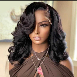 200 Density Bouncy Curl Human Hair Wigs Front Lace Real Wig Xuchang