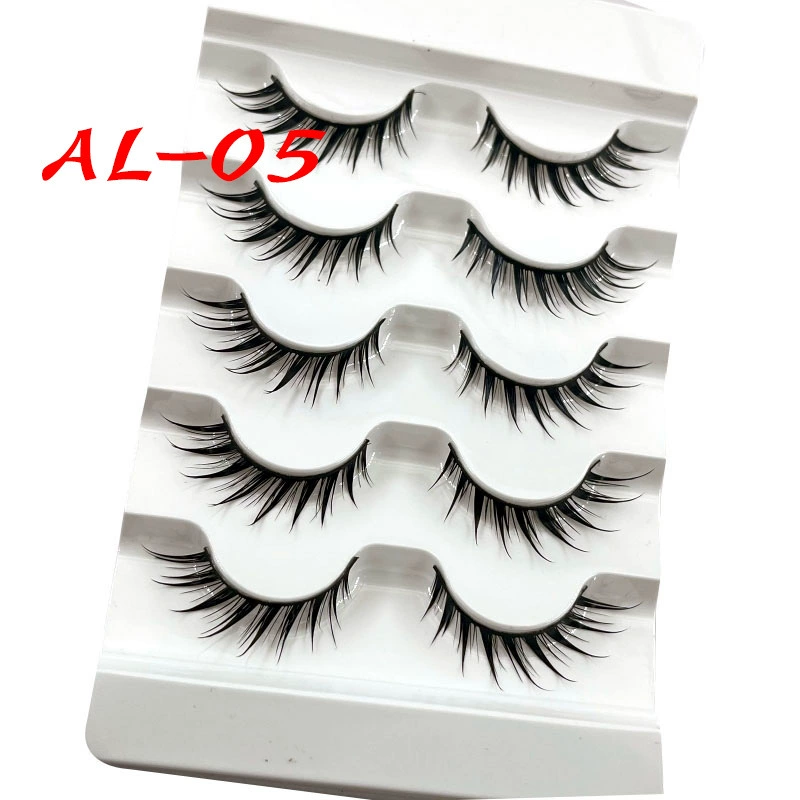 Dense Long Lengthening False Eyelashes, Dramatic Curl, 5-Pair Trays (Multiple Styles)