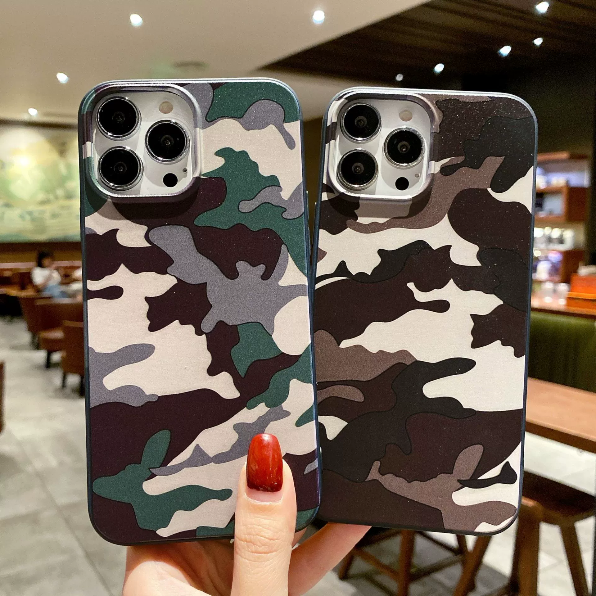 Защитный силиконовый чехол для iPhone 13 в камуфляжном рисунке, окрашенный корпус