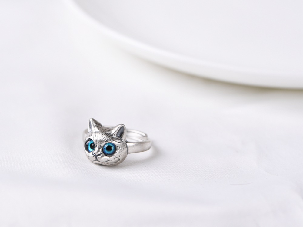 Lindo Gato Cobre Anillos Abiertos display picture 3