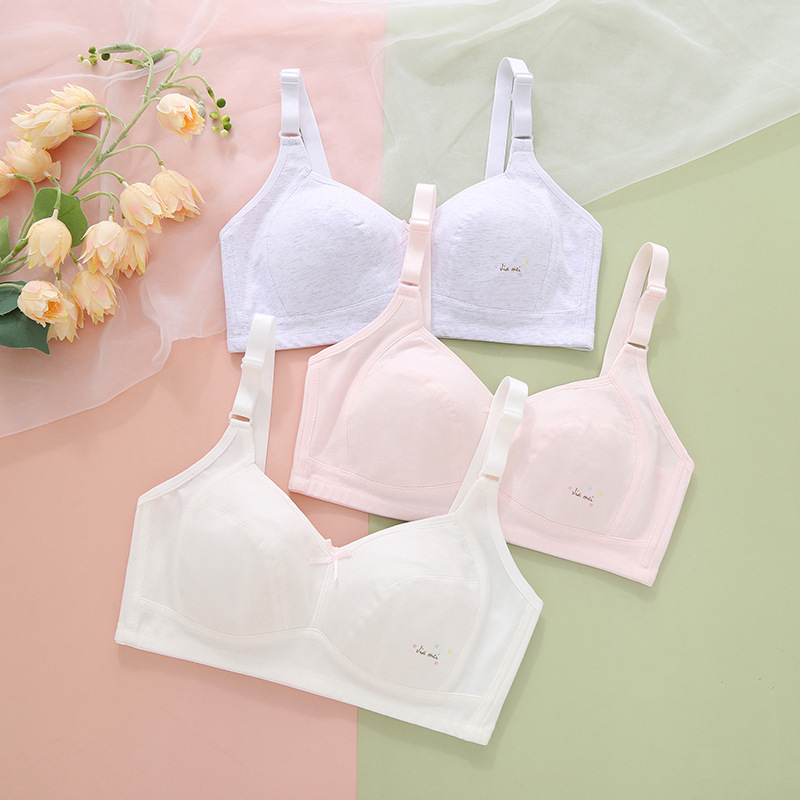 Girls' Underwear Developmental Small Vest Thin Pure Cotton Tube Top for Primary School Students Junior High School Senior high school Children Girls' Bra Summer