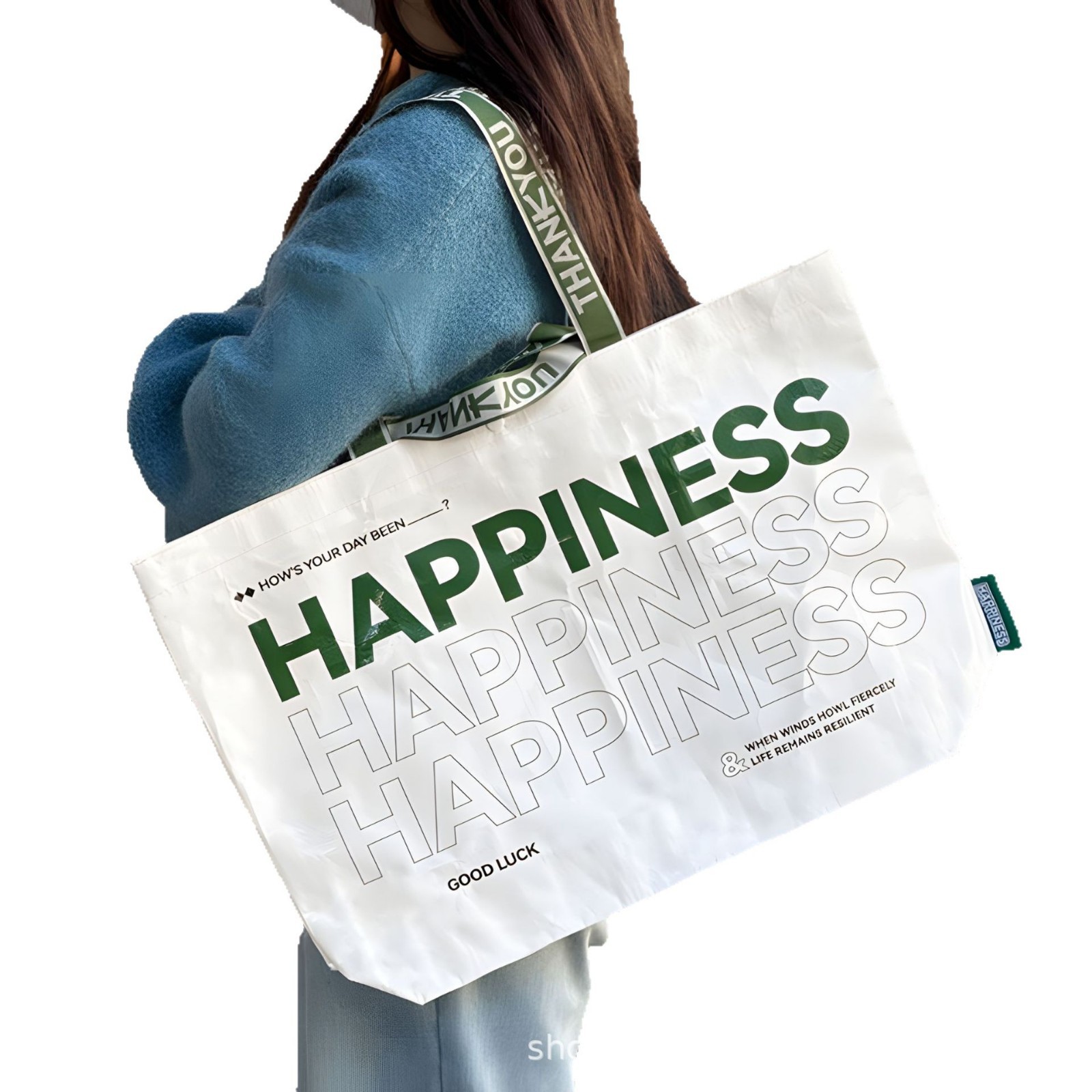 手提编织袋定制购物大容量折叠服装塑料防水搬家袋定做彩印覆膜