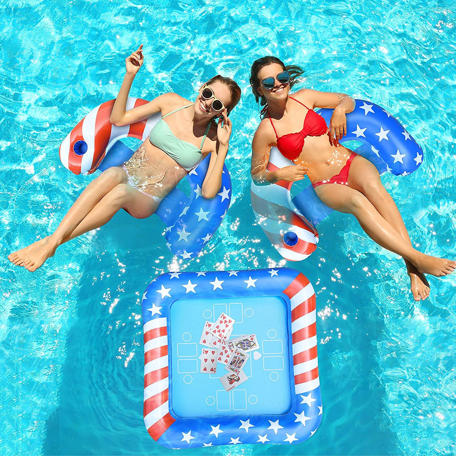 Cross Border New PVC Inflatable Water Game Table Pool Beach Water Adult Poker Table Party Beer Bar