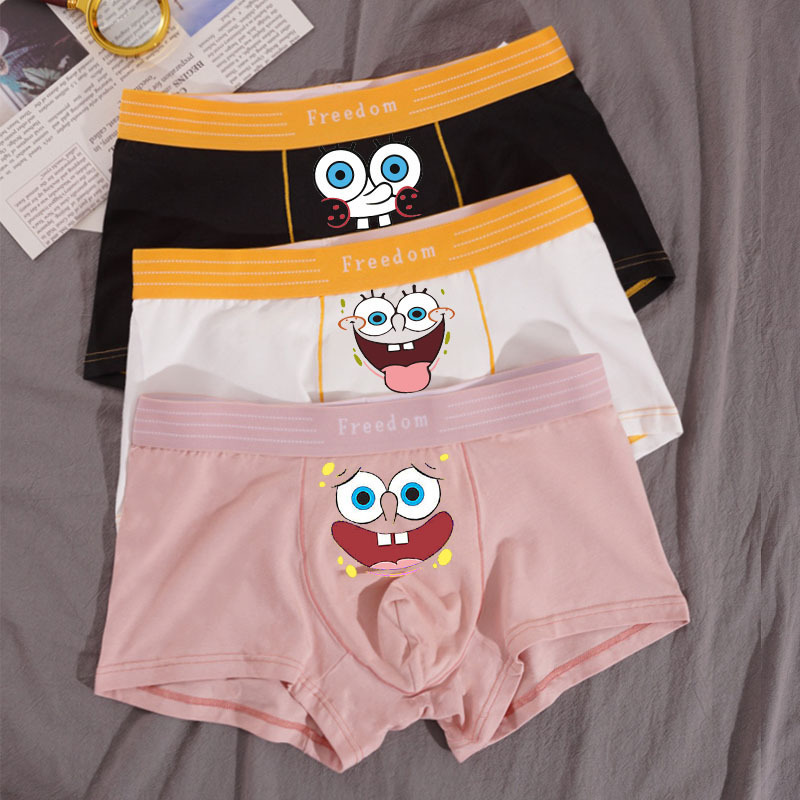 Underwear Men's Pure Cotton Men's Cute Cartoon Spongebob Boys' Underwear Boxer Briefs Antibacterial Men's Summer Underwear Men's Pure Cotton Men's Cute Cartoon Spongebob Boys' Underwear Boxer Briefs Antibacterial Men's Summer
