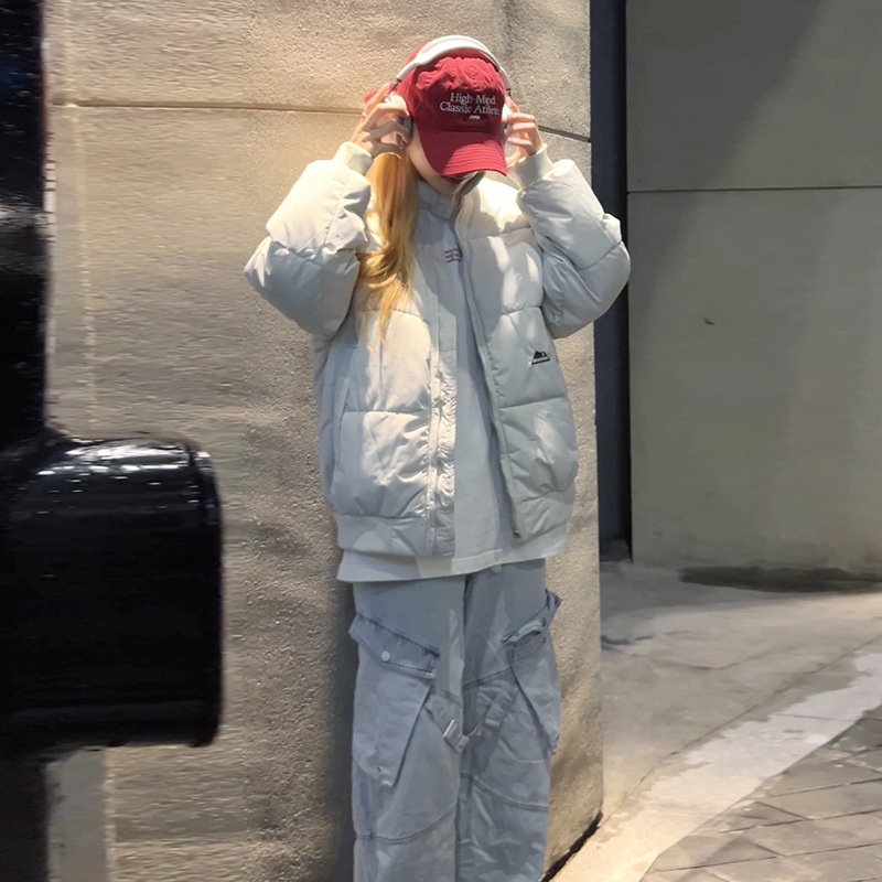 2025 Europa y los Estados Unidos otoño y invierno corto ropa de algodón cuello de mujer coreano chaqueta pequeña chaqueta de algodón gruesa chaqueta de pan chaqueta image 4
