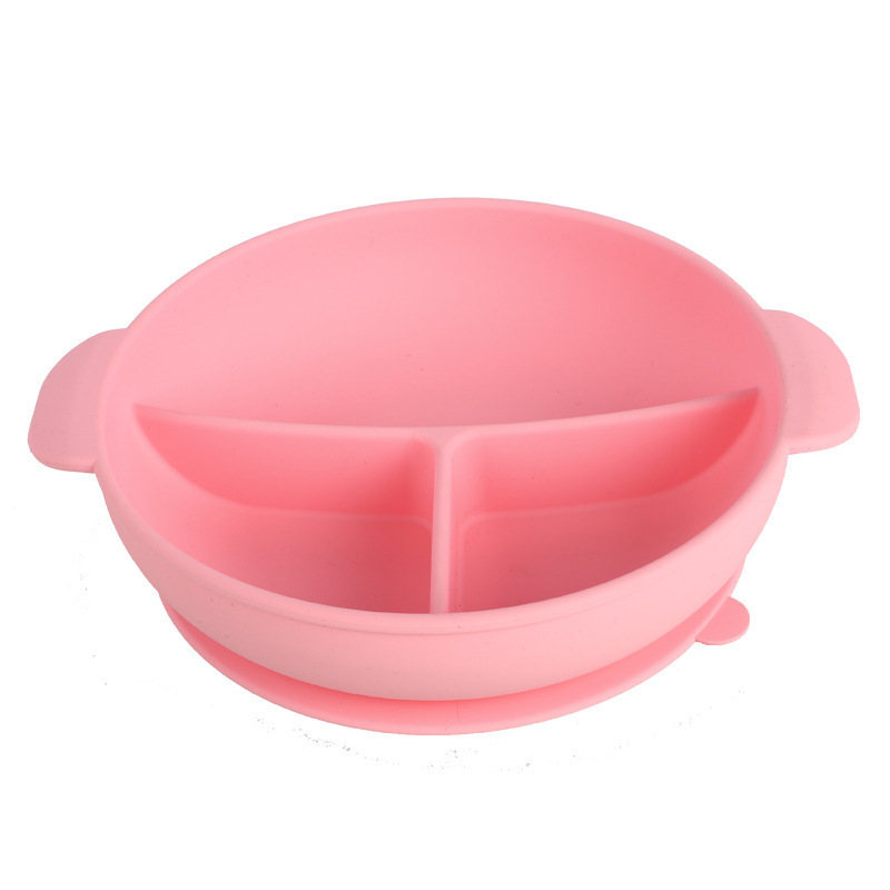 Plato de silicona para niños suplemento de alimentos para bebés lechón tazón integrado antideslizante bebé silicona compartimiento placa fabricante