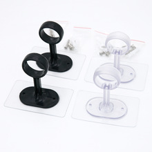 免打孔窗帘杆支架托两头固定器通用顶装固定托架支架座挂钩环配件