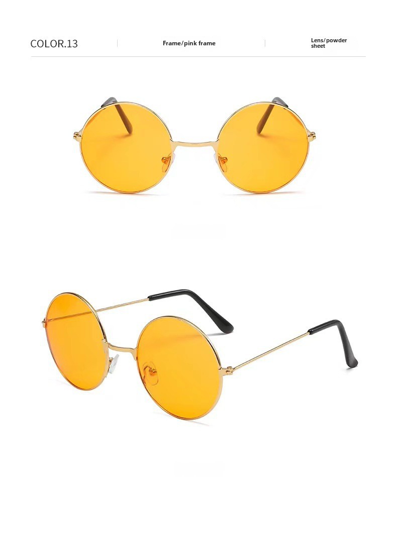 Retro Runde Metall Sonnenbrille Sonnenbrille Neue Unisex Flache Brille Farbe Marine Brille Großhandel_voghion.com