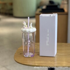 スターカップを制作する ガーデンダンスシリーズコレクション エレガントなピンクとパープルのロマンチックなマグカップ ストローカップ