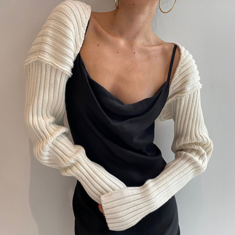 Ultra-Short Long-Sleeved Sweater 2025 Cross-Border Export Sweater Summer and Autumn European and American Woolen Women's Sexy Pure Outwear for Women