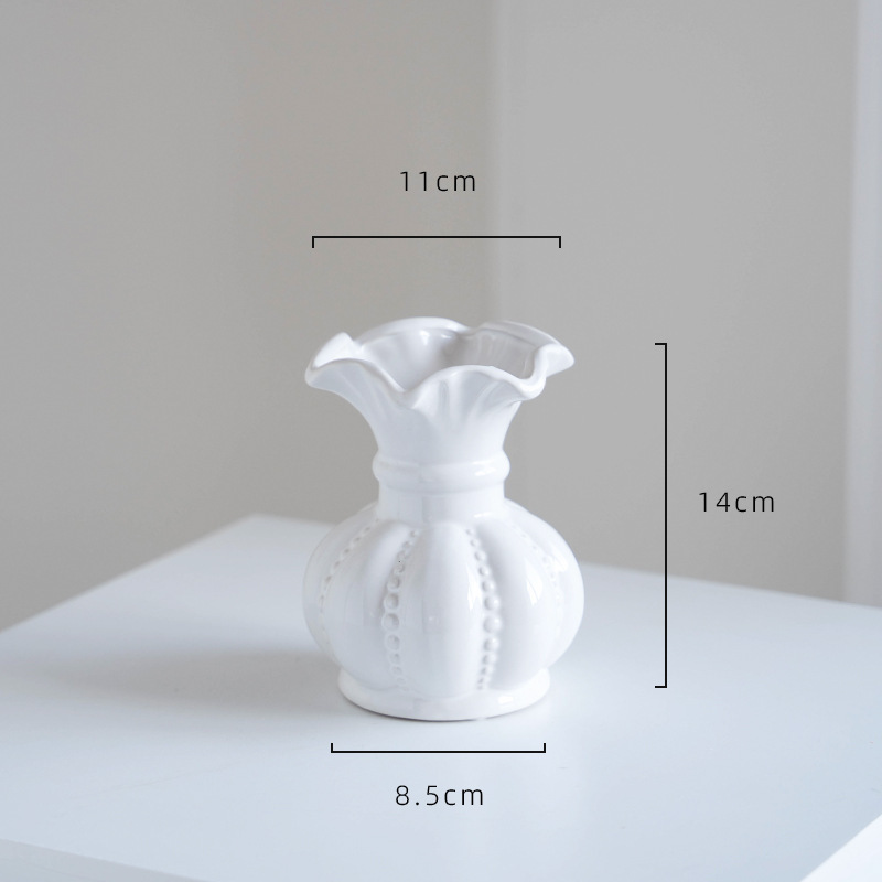 Vaso de cerámica europea blanco de alto nivel retro creativo sala de estar hidroponía flor flor decoración de mesa