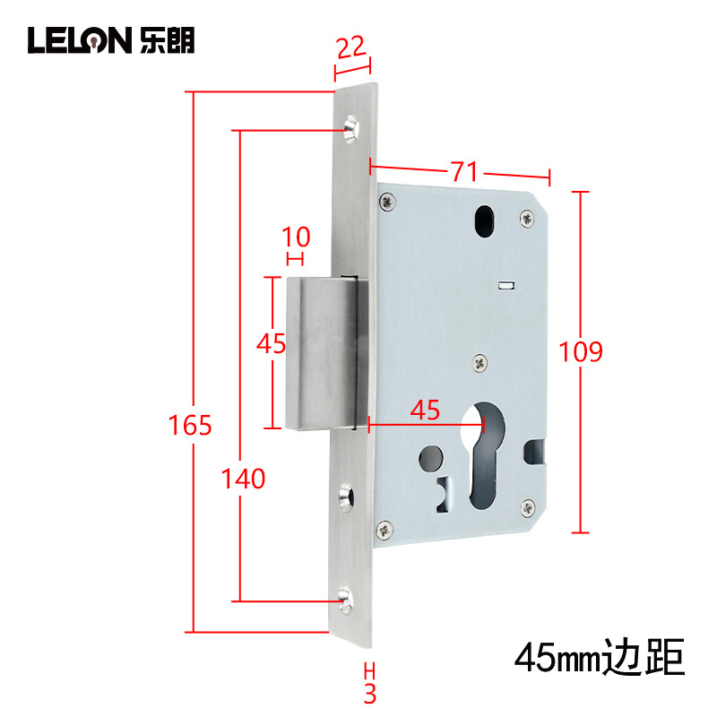 Cuerpo de cerradura de puerta de aleación de aluminio de puente roto unilateral lengua de bloqueo de canal de acero inoxidable bloqueado con marco puerta de vidrio cuerpo de cerradura de puerta invisible