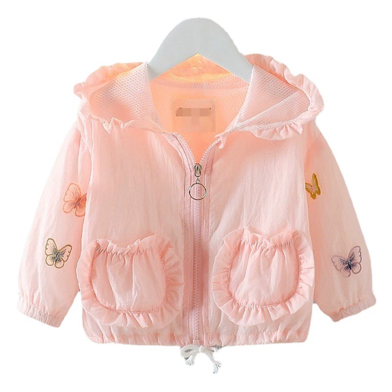 Солнцезащитная одежда для девочек, новинка лета 2025 года, стильная летняя одежда в детском стиле, верхняя одежда принцессы с бабочкой, пляжная одежда, куртка, дропшиппинг