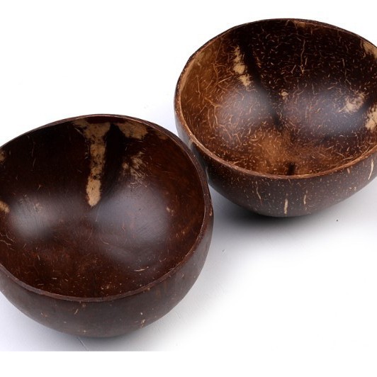 Estilo japonés tazón de coco cáscara de coco viejo cáscara de coco tazón de madera de coco almacenamiento transfronterizo de madera cáscara de coco comercio exterior al por mayor