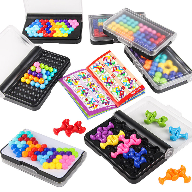 Children's Educational Brain Logical Thinking Training Mini Magic Bead Board Game Puzzle Game Smart Pocket Color Bead Toy