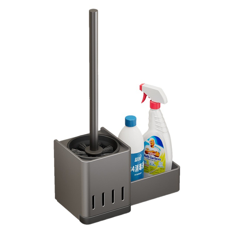 Toilet Brush Wall-mounted Storage Rack Household Non-dead-corner Toilet Toilet Non-perforated Cleaning Toilet Brush Artifact