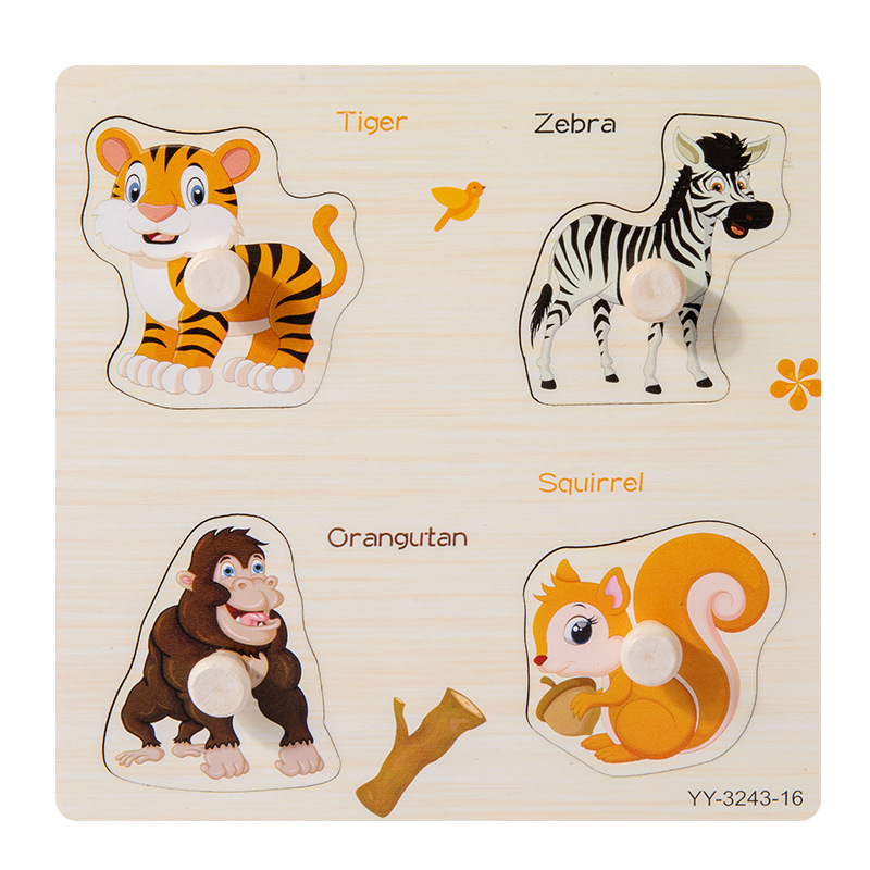 Bebé rompecabezas juego panel Montessori educación temprana mano tablero rompecabezas animal tráfico construcción bloques Niño 1-2 años viejo juguete