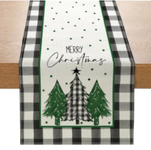 Amazon nueva bandera de mesa de Santa Claus blanca mesa de té de Navidad sala de estar dormitorio mesa de decoración de fondo