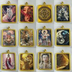 手绘描金九尾狐狐仙唐卡嘎乌盒九尾道家唐卡套守护神第五人格