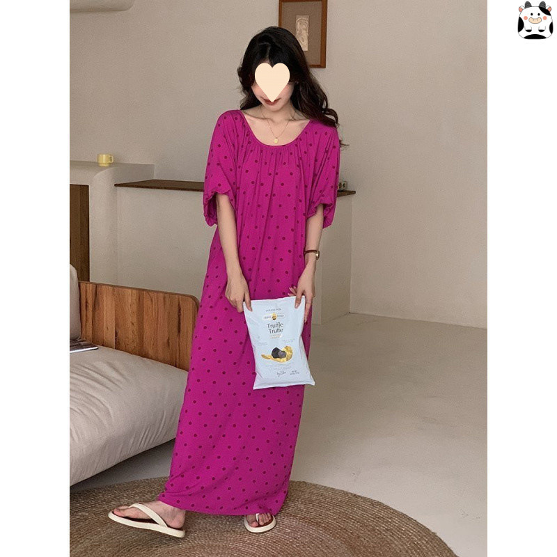 2026 Xiaohongshu Popular Loose and Long Cotton Silk Dress That Can Be Worn Outside as a Nightgown with a Belt for Summer Coolness