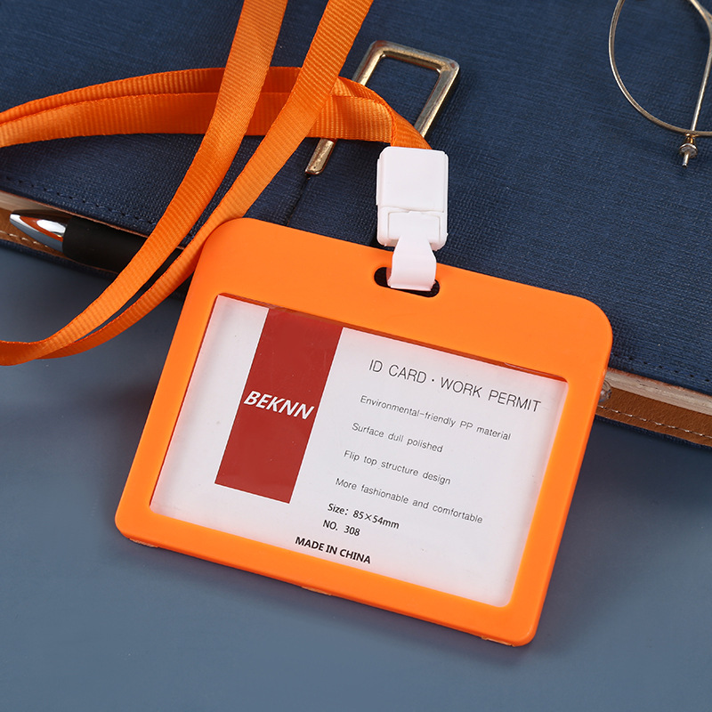 Funda protectora para tarjeta de identificación, porta tarjetas de autobús transparente de doble cara, porta tarjetas de identificación laboral, porta tarjetas de identificación de estudiante, cordón para tarjeta de identificación de exposición