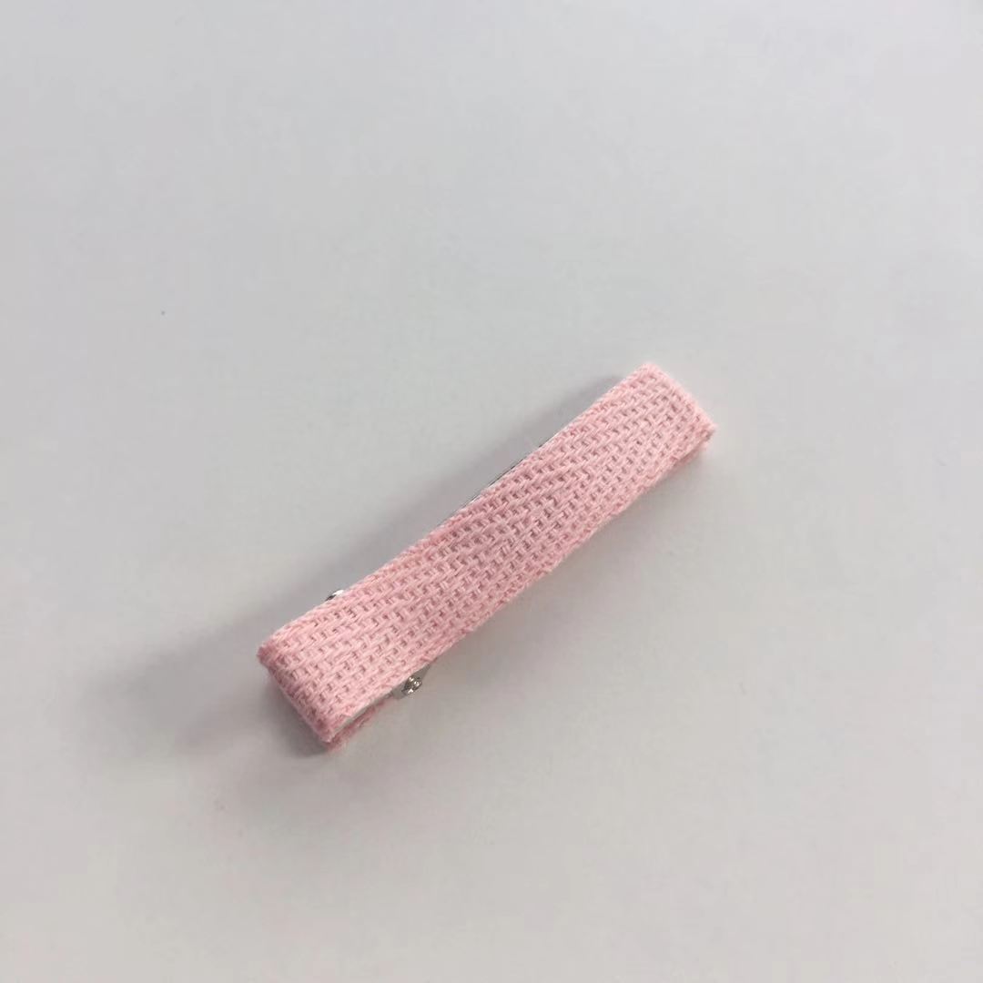 子供のヘアピン工場供給キャンディーカラーのヘリンボーン綿布オールインクルーシブダブルフォークカモノハシクリップ女の子アクセサリー卸売印刷