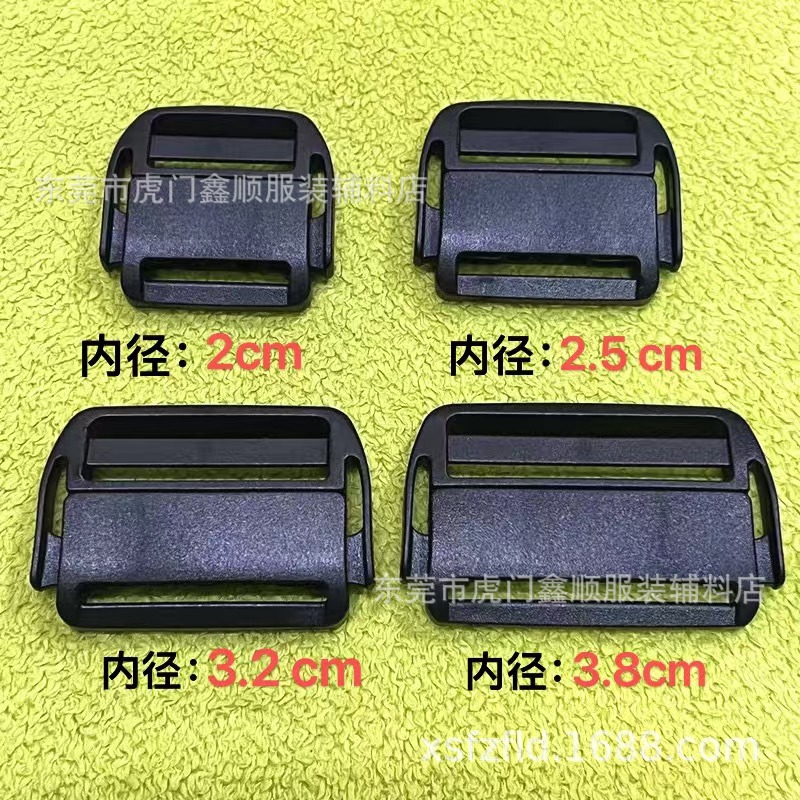 in stock multi-size plastic buckle 38MM short plastic webbing safety adjustment buckle easy to spring open plastic buckle