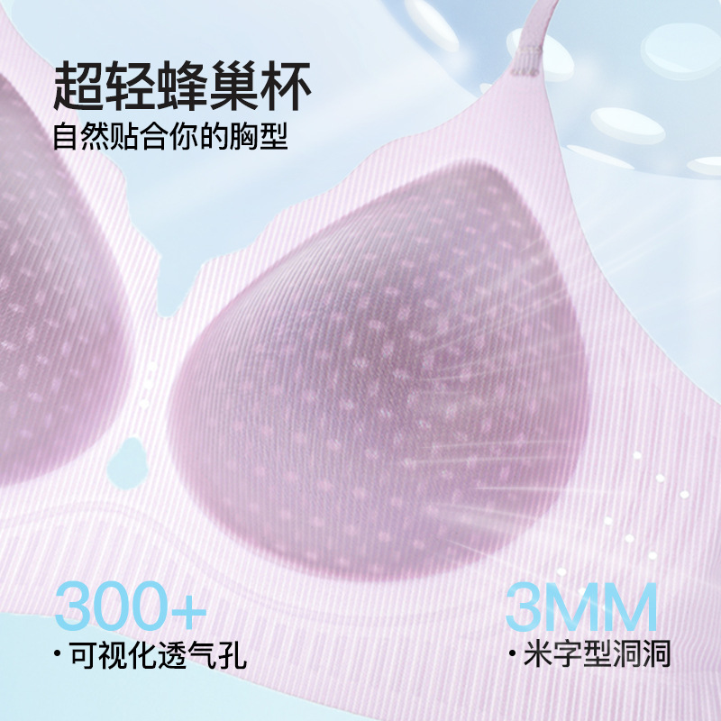 夏用の女性用超薄型クール下着、薄くて通気性のあるホールカップ、シームレス、ソフトサポート、快適な小さな胸と美しい背中のブラジャー|undefined