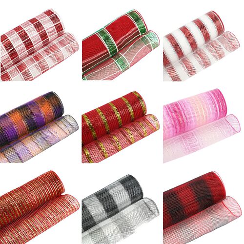 Amazon best-selling 26cm decorative net ribbon DIY holiday atmosphere decoration colorful ribbon gift box gift wrap