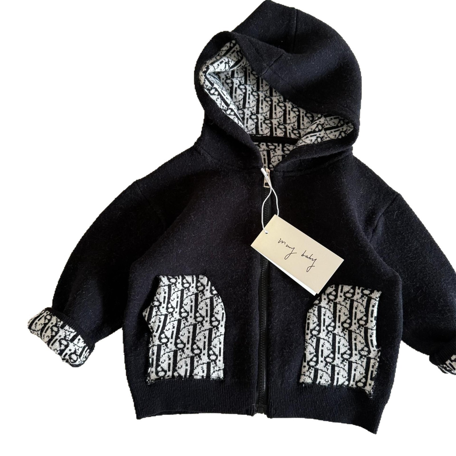 Suéter de limón salado para siete niños 25 nuevos productos de primavera para hombres y mujeres Cárdigan de jacquard con capucha Chaqueta de lana con cremallera para bebés