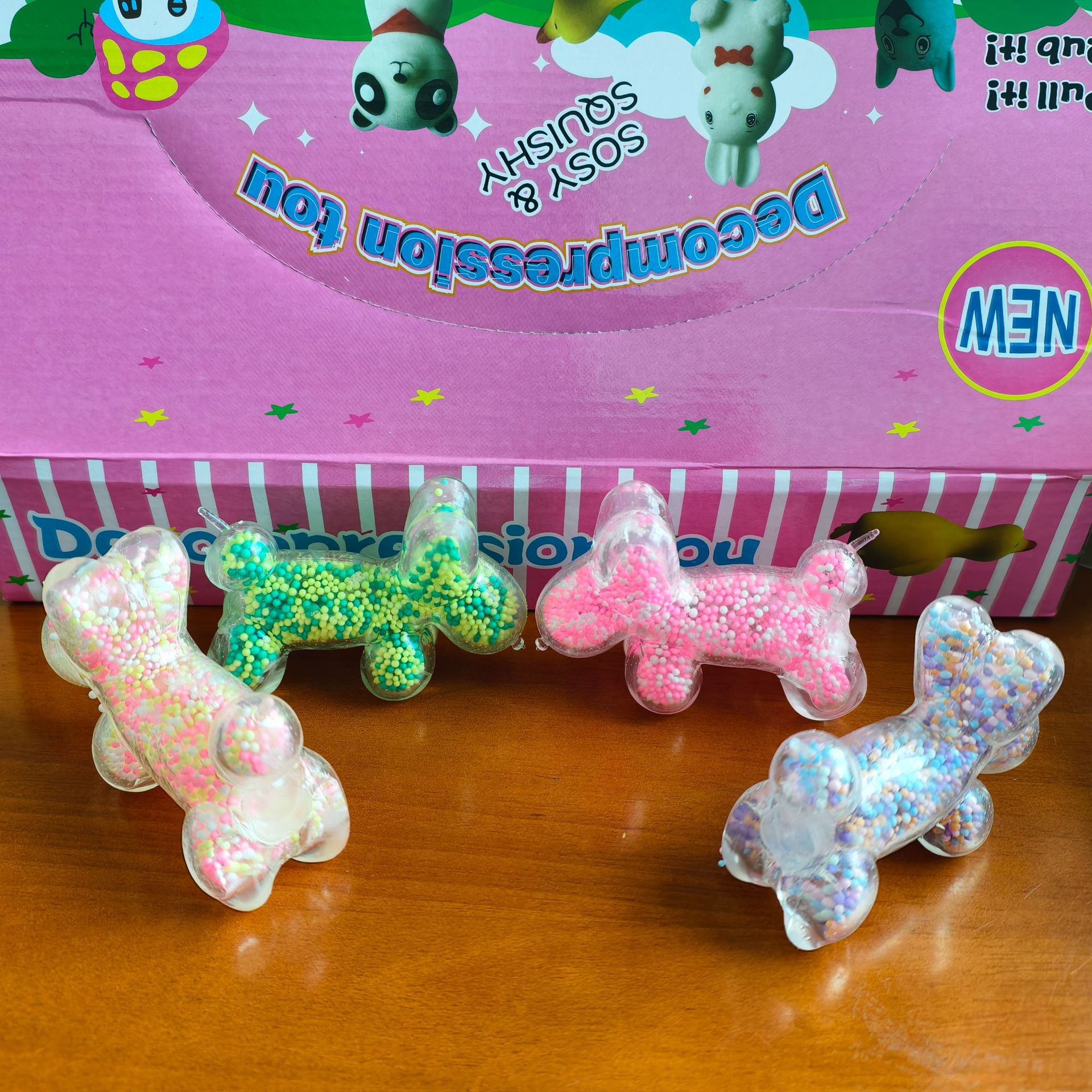 Espuma creativa Perla de color cachorro caramelo de Malta amasar música descompresión descomprimir juguetes simulación animal bola de ventilación