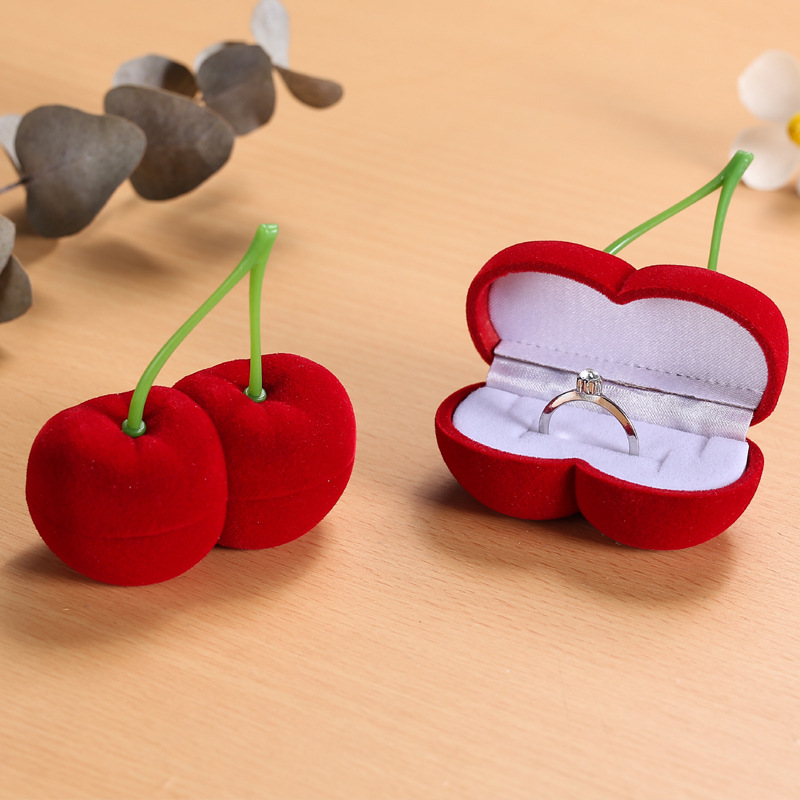 Cute Sweet Cherry Velvet Jewelry Boxes display picture 1