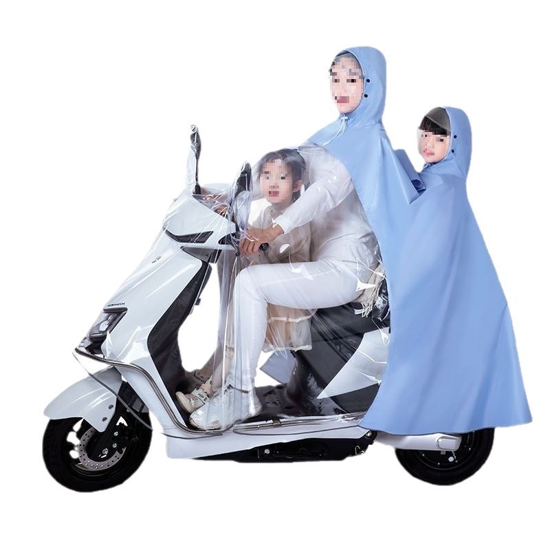 親子電気自動車レインコート、大きくて厚い、3人用母子レインコート、女性全身防雨レインコート、メーカー卸売|undefined