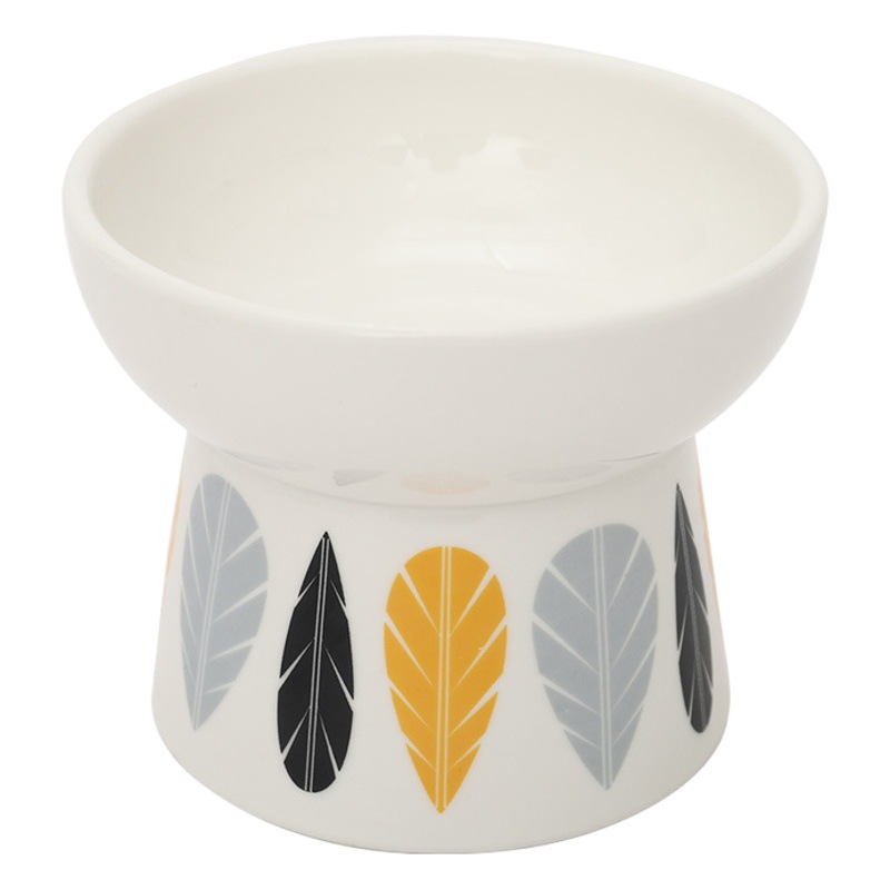 Tazón de gato de cerámica tazón de comida para gatos tazón de perro tazón de comida para gatos de gran capacidad para comer y beber tazón de arroz alto pie antidetonantes suministros para mascotas