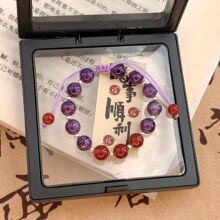 民族风可刻字红玛瑙粉水晶紫水晶弹力绳编织串珠简约学生饰品批发